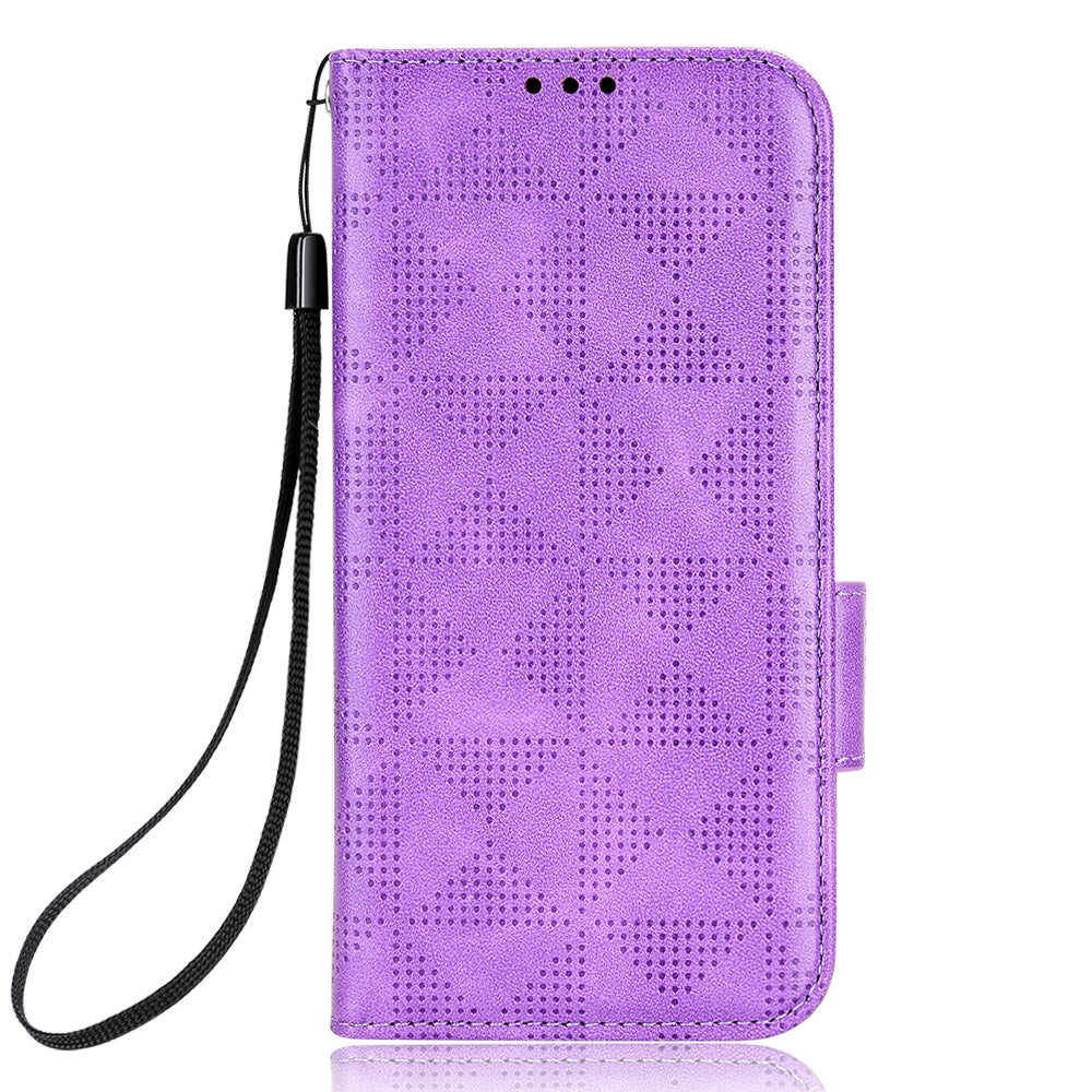 For Samsung Galaxy S24 Ultra Case Imprinted Triangle Leather Wallet Shockproof Cover with Stand - Purple For Samsung Galaxy S24 Ultra Case Imprinted Triangle Leather Wallet Shockproof Cover with Stand - Purple